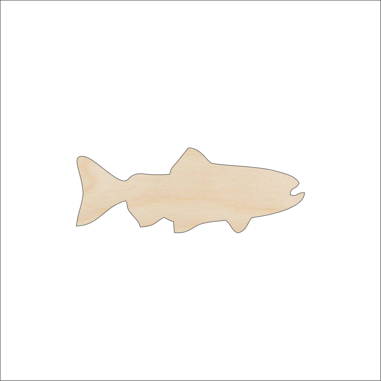 Fish Wood Craft Shape - Laser Cut Baltic Birch Unfinished DIY Wood Art Supplies FSH34 - The Wood Shape Store