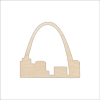 St Louis Arch Wood Craft Shape - Laser Cut Baltic Birch Unfinished DIY Wood Art Supplies USA6 - The Wood Shape Store