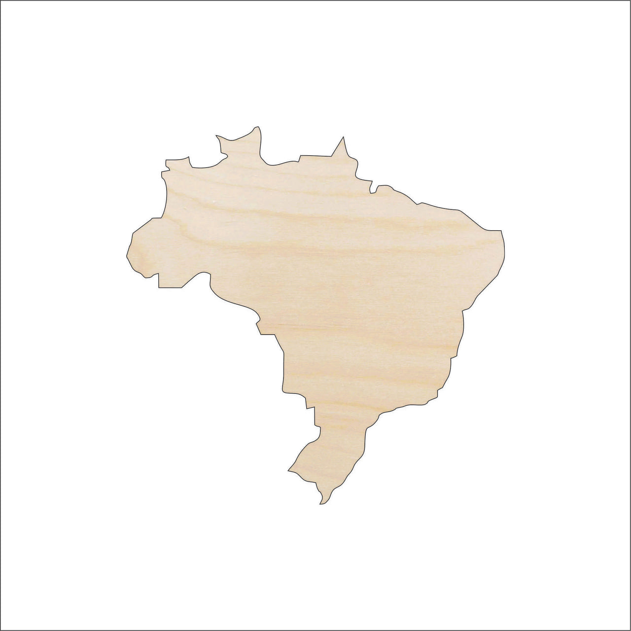 Brazil Wood Craft Shape - Laser Cut Baltic Birch Unfinished DIY Wood Art Supplies WLD57 - The Wood Shape Store