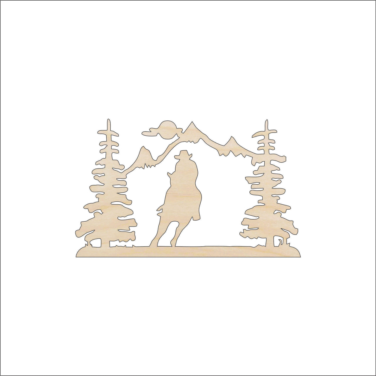 Cowboy Wood Craft Shape - Laser Cut Baltic Birch Unfinished DIY Wood Art Supplies HRS13 - The Wood Shape Store