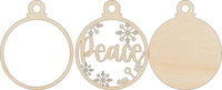 Peace 3D Laser Cut Ornament – Baltic Birch Wood Craft Supplies | DIY Wood Ornament Kit RE7 - The Wood Shape Store