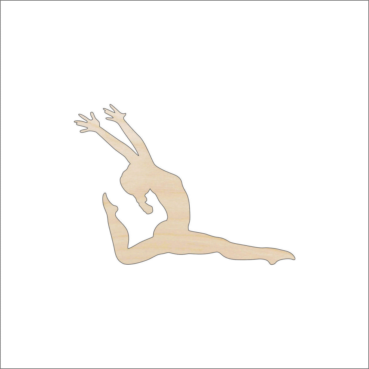 Gymnast Wood Craft Shape - Laser Cut Baltic Birch Unfinished DIY Wood Art Supplies SPT268 - The Wood Shape Store