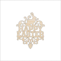 Happy Easter Wood Craft Shape - Laser Cut Baltic Birch Unfinished DIY Wood Art Supplies ESR36 - The Wood Shape Store