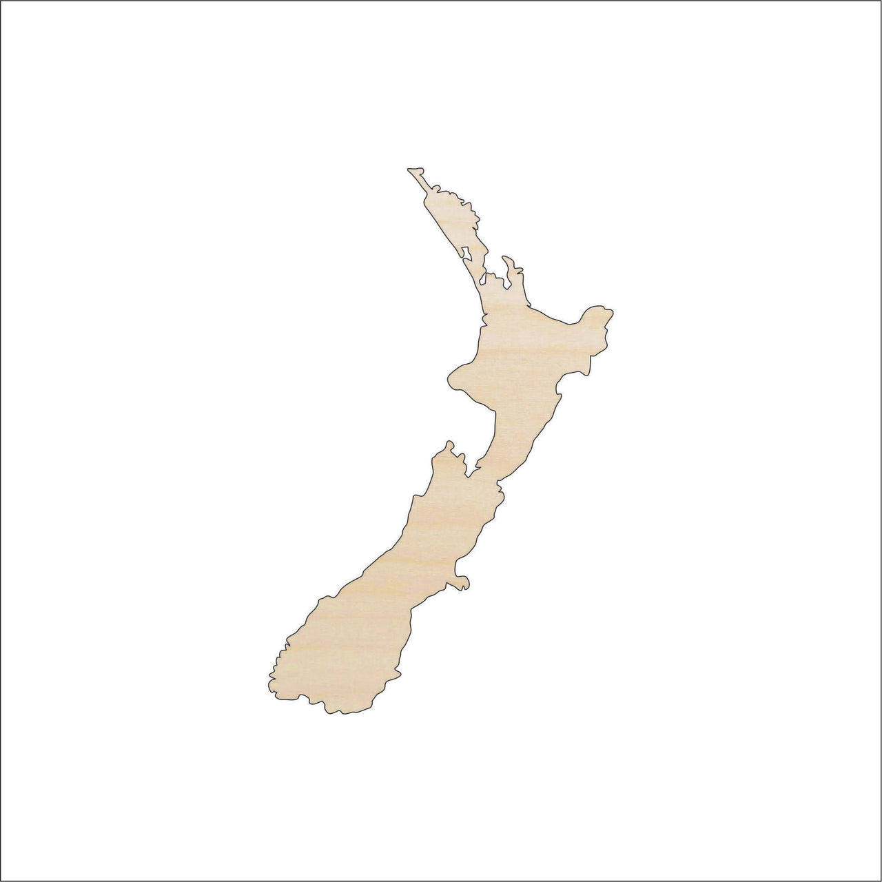 New Zealand Wood Craft Shape - Laser Cut Baltic Birch Unfinished DIY Wood Art Supplies WLD90 - The Wood Shape Store