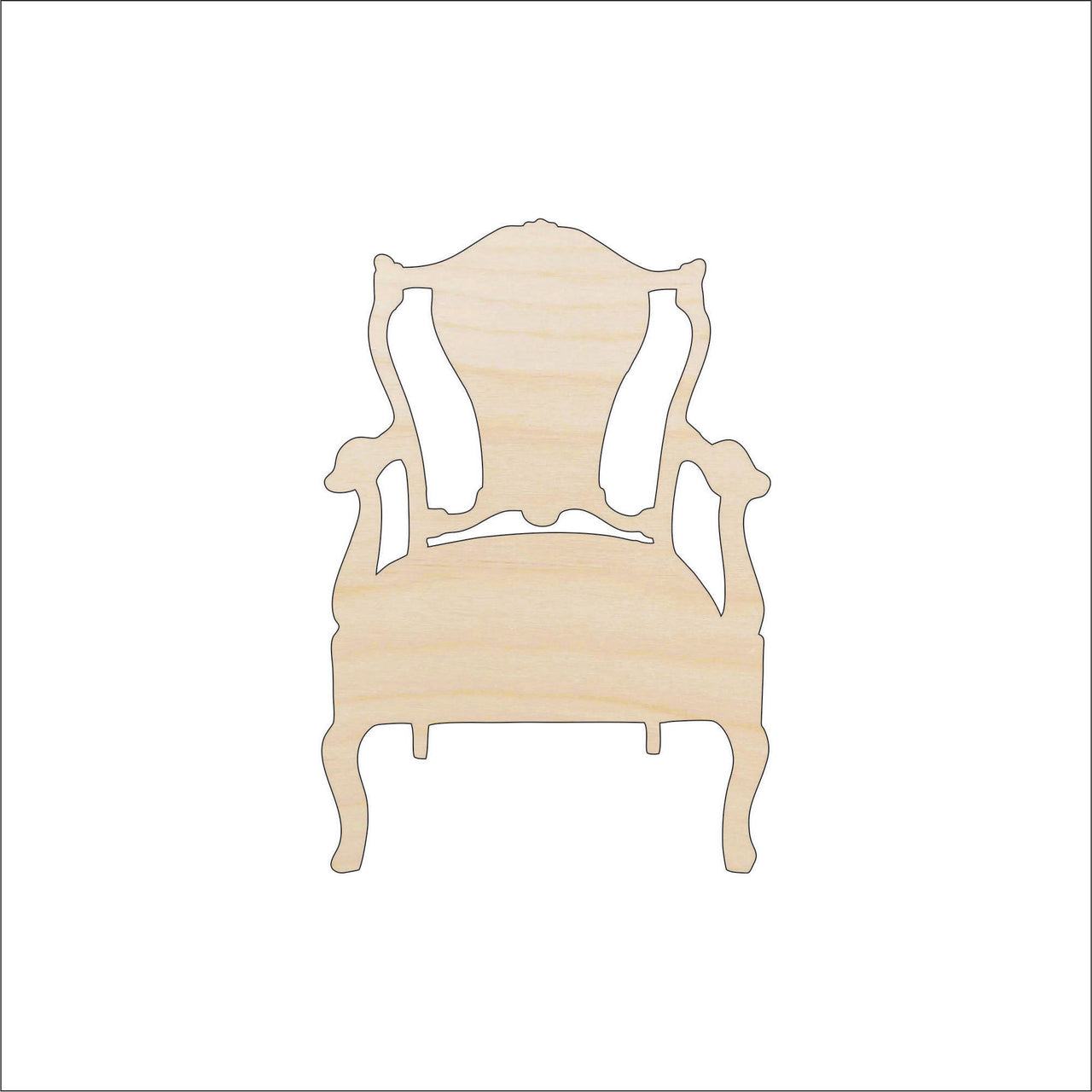Chair Wood Craft Shape - Laser Cut Baltic Birch Unfinished DIY Wood Art Supplies DCR34 - The Wood Shape Store