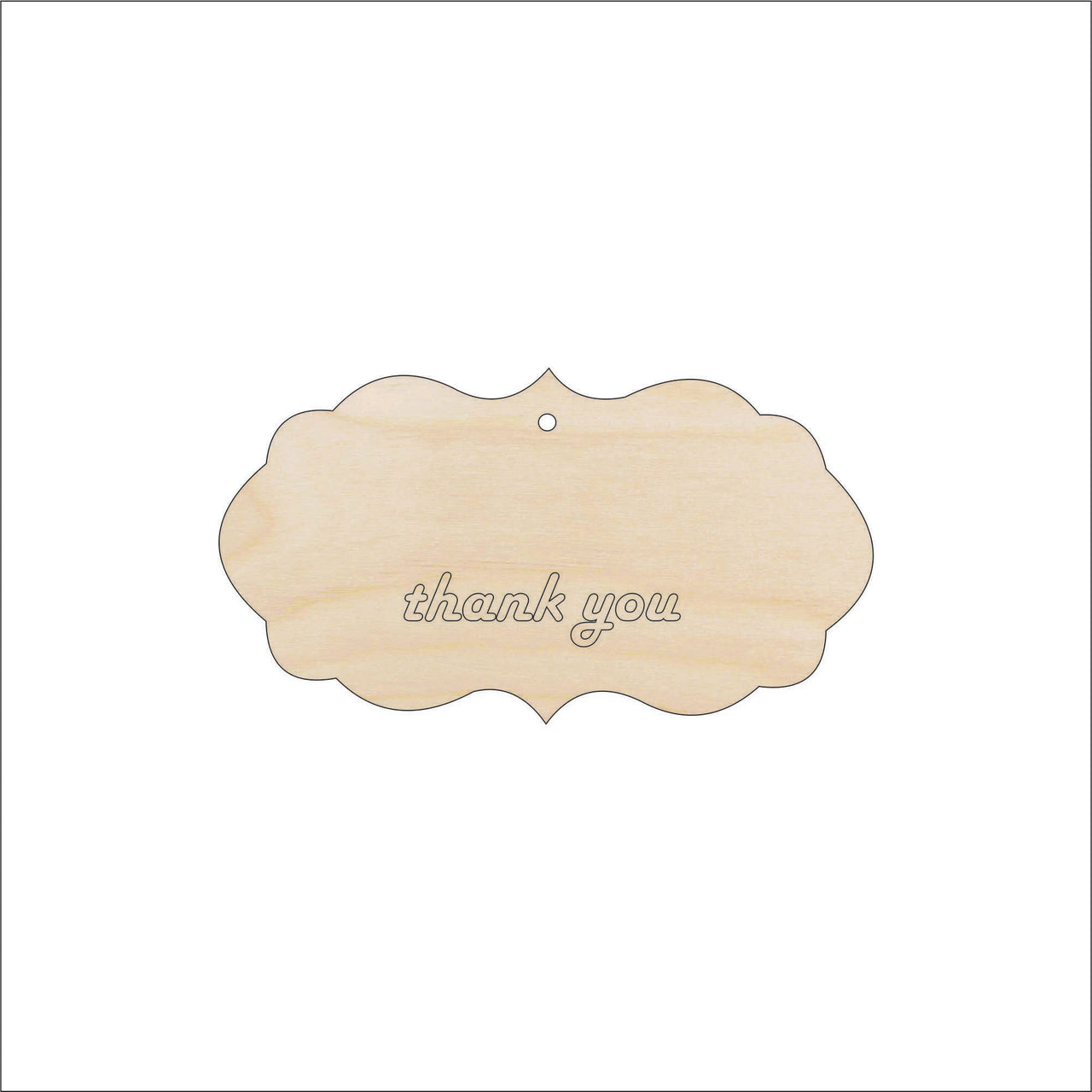 Gift Tag Wood Craft Shape - Laser Cut Baltic Birch Unfinished DIY Wood Art Supplies TAG18 - The Wood Shape Store
