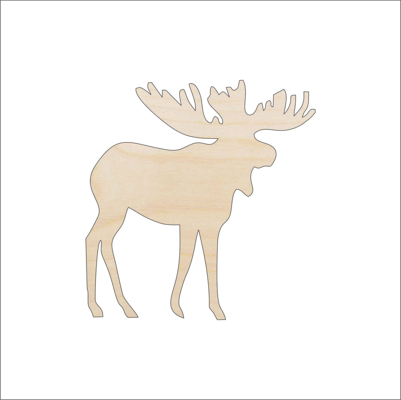 Moose Wood Craft Shape - Laser Cut Baltic Birch Unfinished DIY Wood Art Supplies MUS8 - The Wood Shape Store