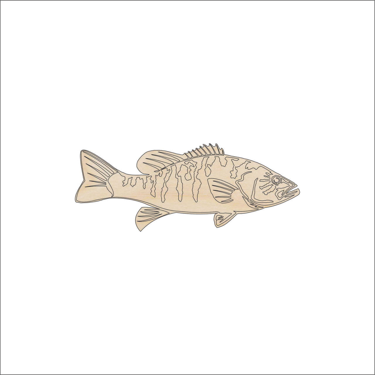 Fish Wood Craft Shape - Laser Cut Baltic Birch Unfinished DIY Wood Art Supplies FSH73 - The Wood Shape Store