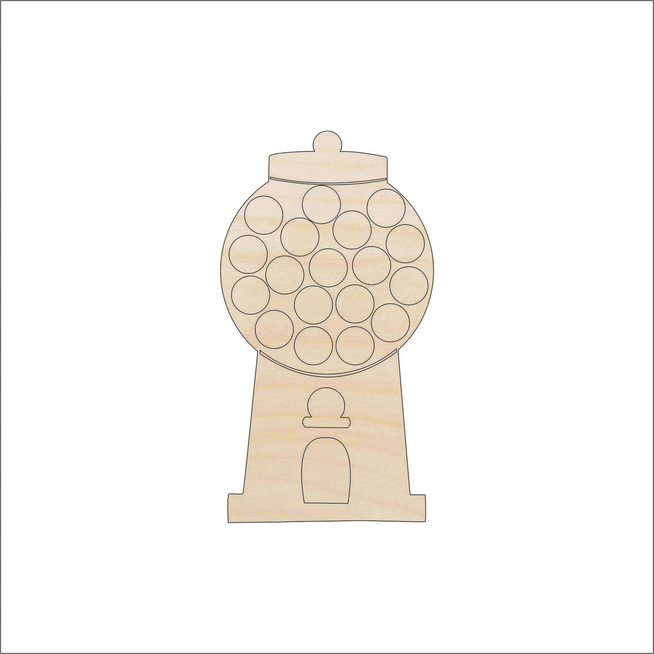 Gumball Wood Craft Shape - Laser Cut Baltic Birch Unfinished DIY Wood Art Supplies FOD22 - The Wood Shape Store