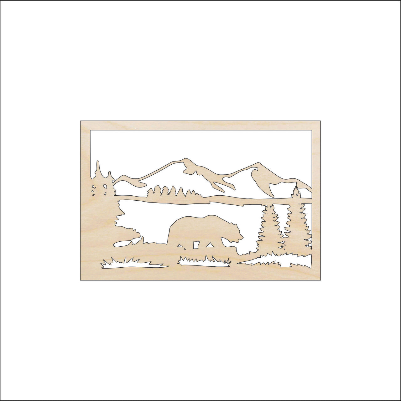 Bear Wood Craft Shape – Laser Cut Baltic Birch Unfinished DIY Wood Art Supplies BER63 - The Wood Shape Store