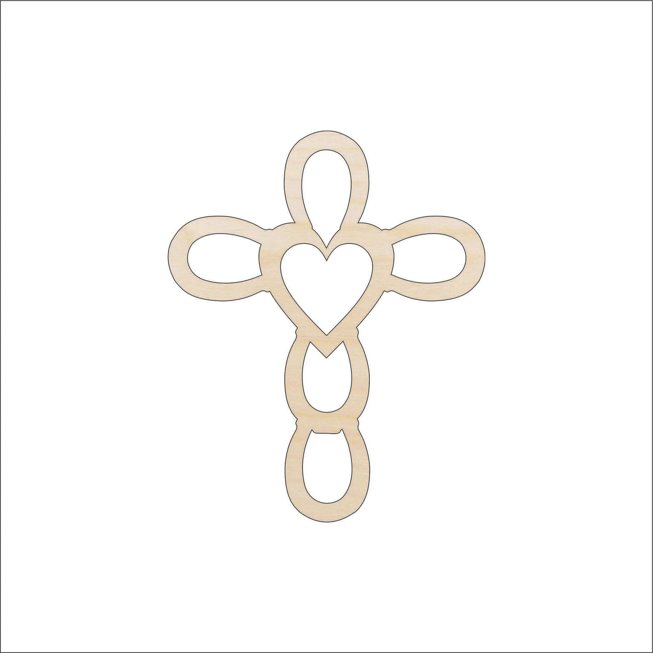 Cross Wood Craft Shape - Laser Cut Baltic Birch Unfinished DIY Wood Art Supplies REL22 - The Wood Shape Store