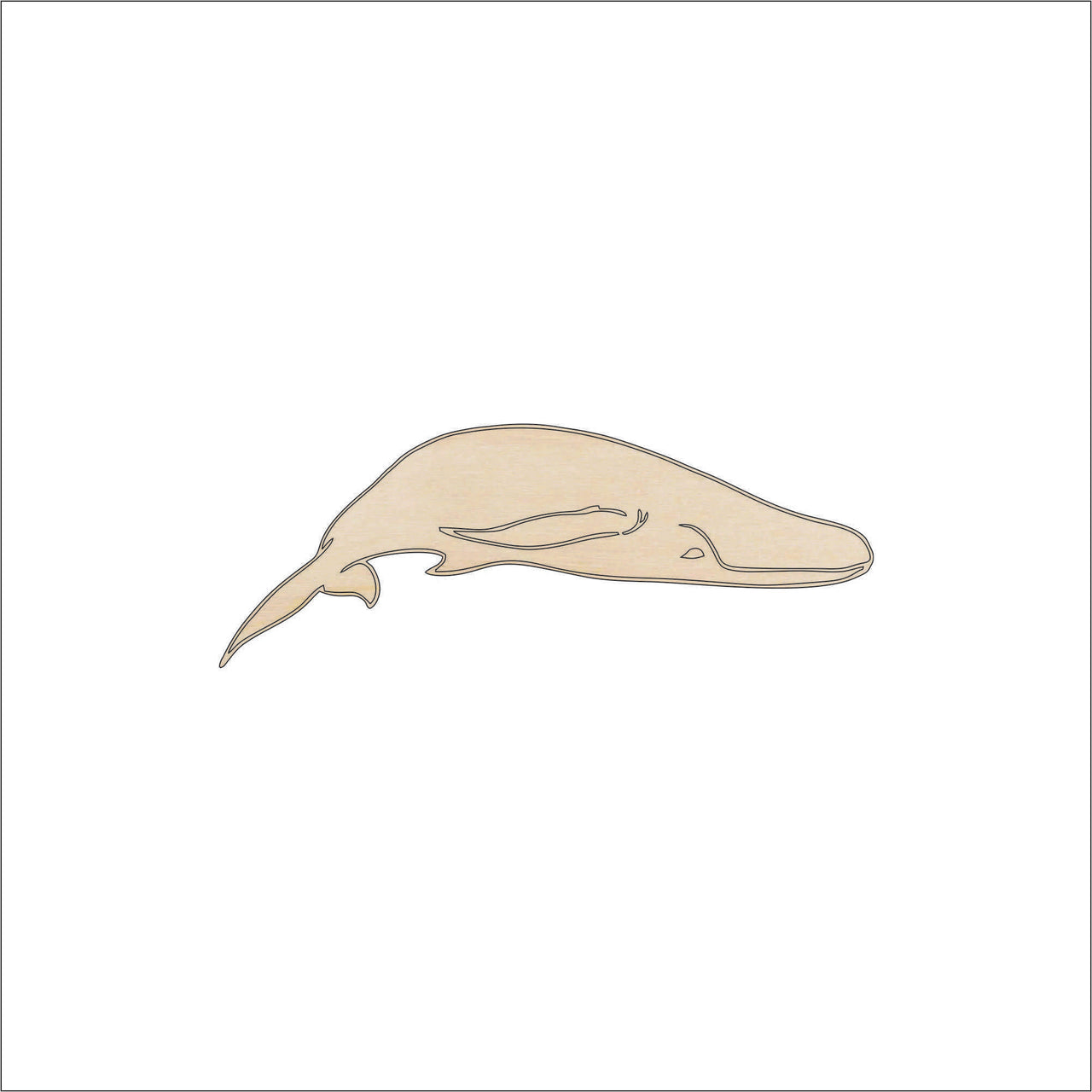 Whale Wood Craft Shape - Laser Cut Baltic Birch Unfinished DIY Wood Art Supplies SEA104 - The Wood Shape Store
