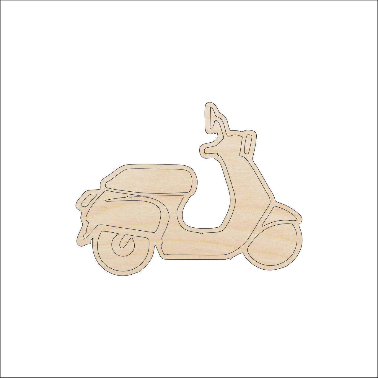 Scooter Wood Craft Shape - Laser Cut Baltic Birch Unfinished DIY Wood Art Supplies CAR89 - The Wood Shape Store