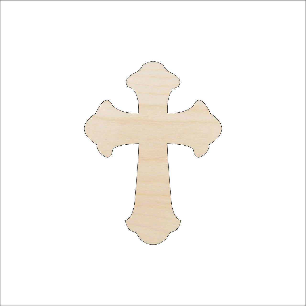 Cross Wood Craft Shape - Laser Cut Baltic Birch Unfinished DIY Wood Art Supplies REL88 - The Wood Shape Store
