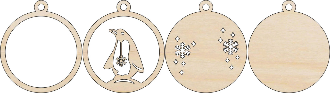 Penguin 3D Laser Cut Ornament – Baltic Birch Wood Craft Supplies | DIY Wood Ornament Kit BR10 - The Wood Shape Store