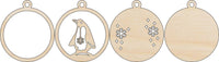 Penguin 3D Laser Cut Ornament – Baltic Birch Wood Craft Supplies | DIY Wood Ornament Kit BR10 - The Wood Shape Store