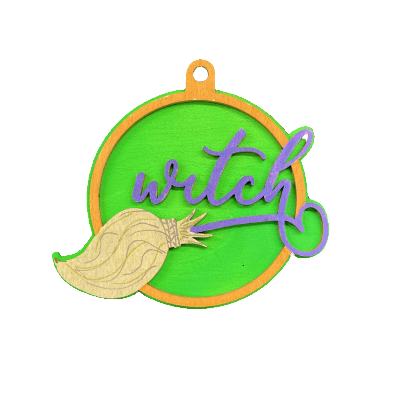 Witch 3D Laser Cut Ornament – Baltic Birch Wood Craft Supplies | DIY Wood Ornament Kit HA18 - The Wood Shape Store