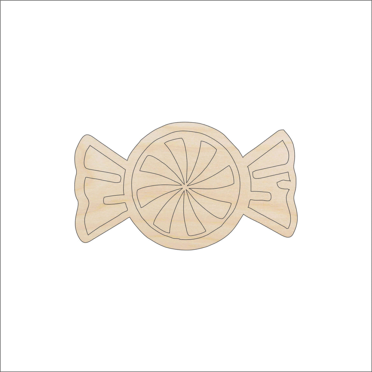 Candy Wood Craft Shape - Laser Cut Baltic Birch Unfinished DIY Wood Art Supplies FOD203 - The Wood Shape Store