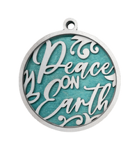 Peace 3D Laser Cut Ornament – Baltic Birch Wood Craft Supplies | DIY Wood Ornament Kit RE11 - The Wood Shape Store