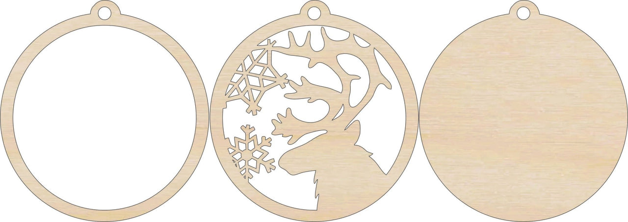 Deer 3D Laser Cut Ornament – Baltic Birch Wood Craft Supplies | DIY Wood Ornament Kit AN3 - The Wood Shape Store