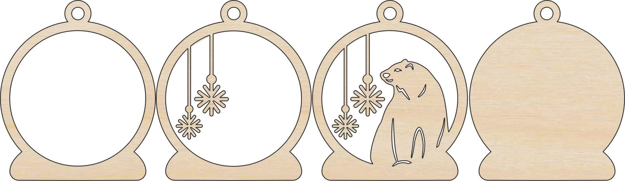 Polar Bear Wood Craft Ornament – Laser Cut Baltic Birch Unfinished DIY Art Supplies Kit AN25 - The Wood Shape Store
