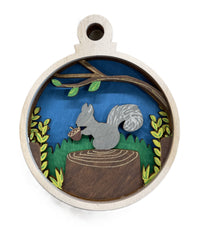 Squirrel 3D Laser Cut Ornament – Baltic Birch Wood Craft Supplies | DIY Wood Ornament Kit AN29 - The Wood Shape Store