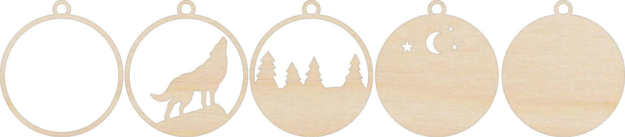 Wolf 3D Laser Cut Ornament – Baltic Birch Wood Craft Supplies | DIY Wood Ornament Kit AN14 - The Wood Shape Store