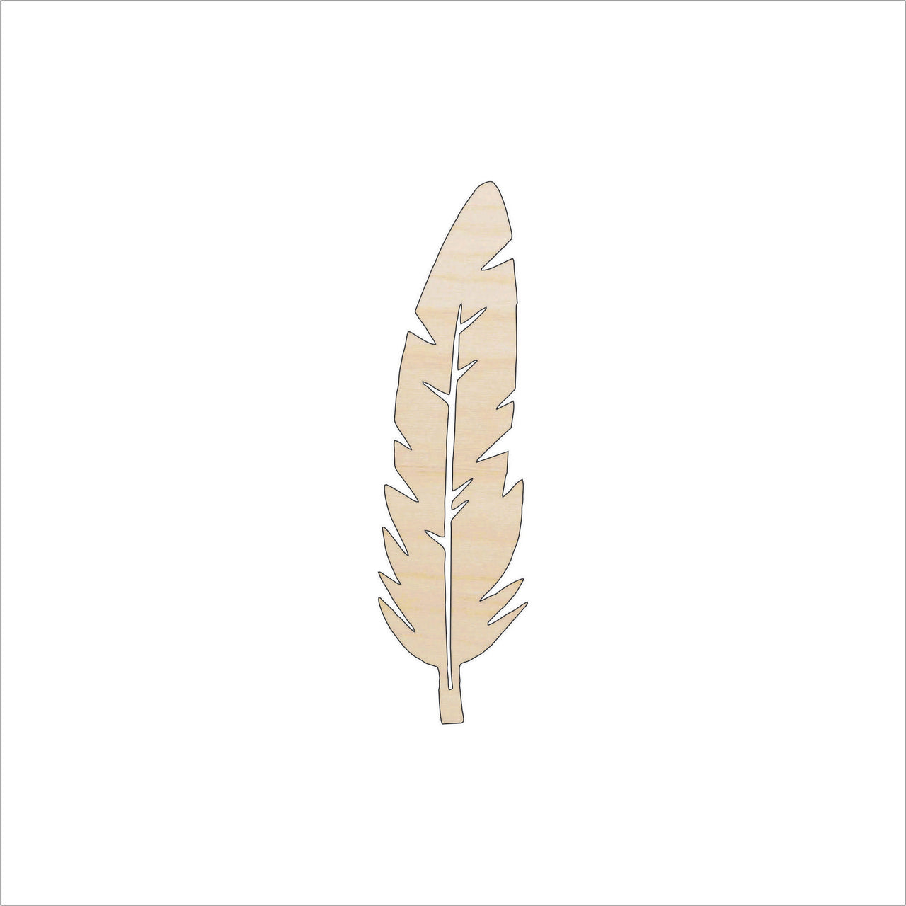 Feather Wood Craft Shape - Laser Cut Baltic Birch Unfinished DIY Wood Art Supplies XTR37 - The Wood Shape Store