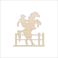 Cowboy Wood Craft Shape - Laser Cut Baltic Birch Unfinished DIY Wood Art Supplies HRS3 - The Wood Shape Store