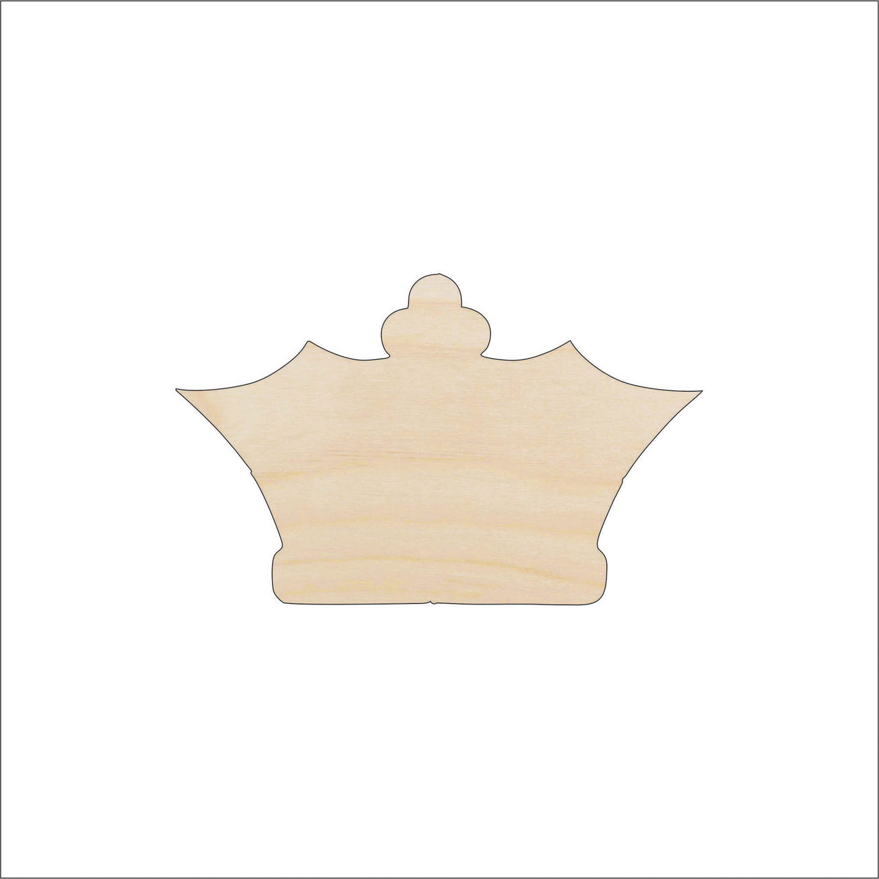 Crown Wood Craft Shape - Laser Cut Baltic Birch Unfinished DIY Wood Art Supplies CLT24 - The Wood Shape Store