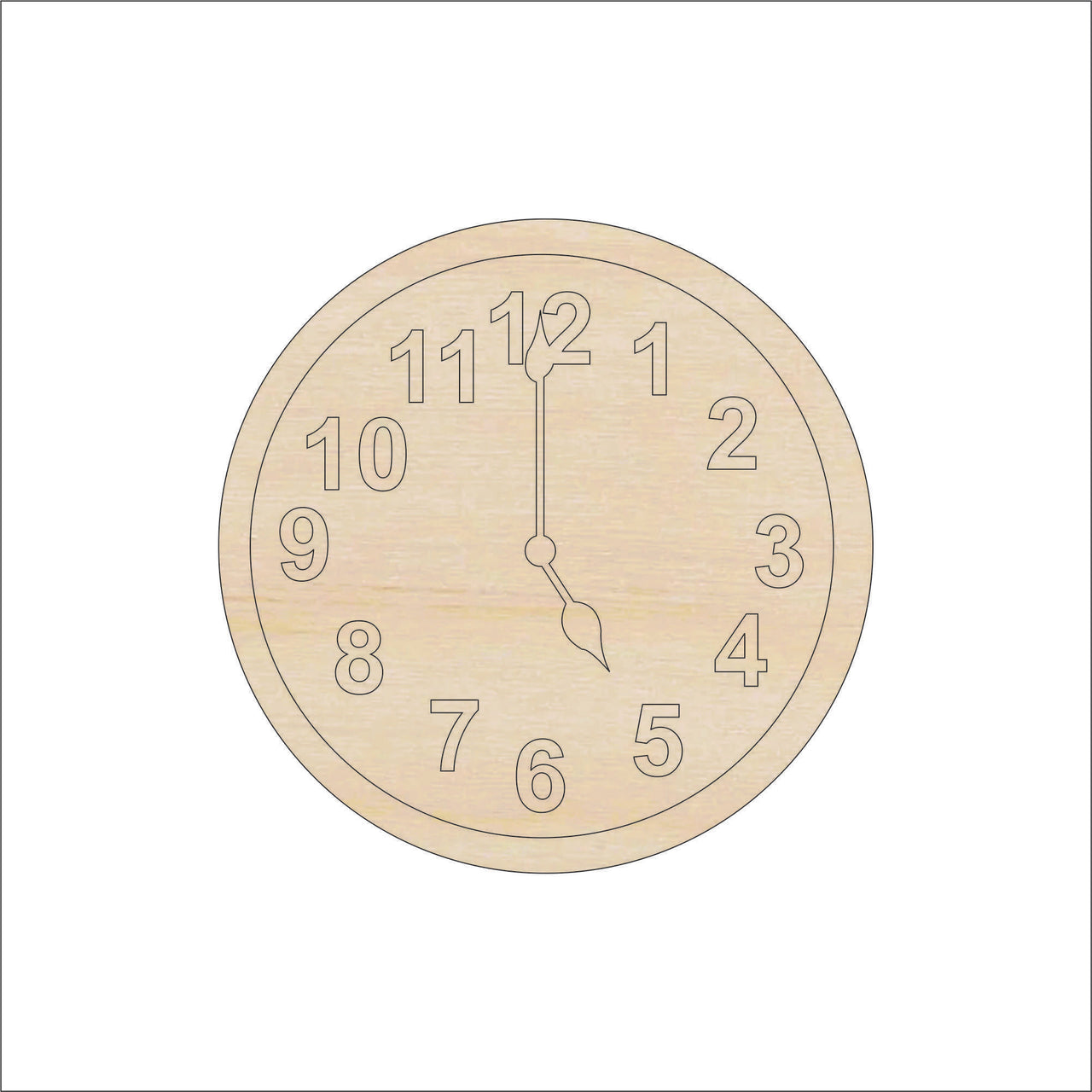 Clock Wood Craft Shape - Laser Cut Baltic Birch Unfinished DIY Wood Art Supplies DCR63 - The Wood Shape Store