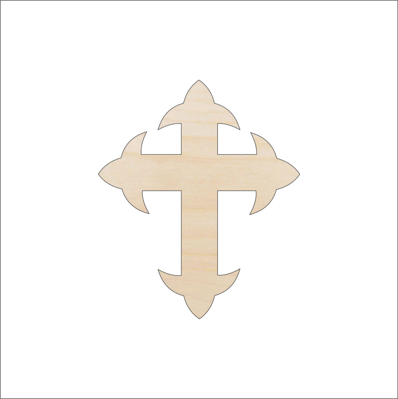 Cross Wood Craft Shape - Laser Cut Baltic Birch Unfinished DIY Wood Art Supplies REL16 - The Wood Shape Store