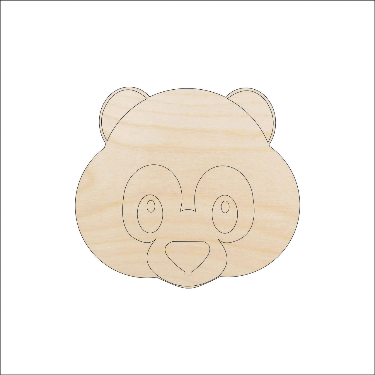 Panda Bear Wood Craft Shape – Laser Cut Baltic Birch Unfinished DIY Wood Art Supplies BER8 - The Wood Shape Store