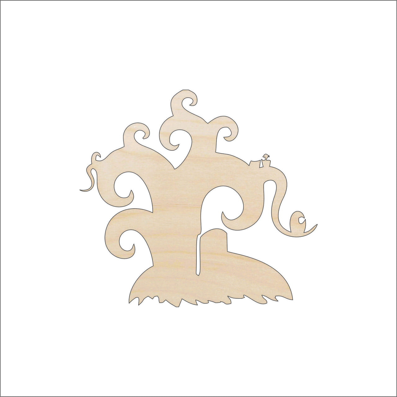 Spooky Tree Wood Craft Shape - Laser Cut Baltic Birch Unfinished DIY Wood Art Supplies FAL171 - The Wood Shape Store