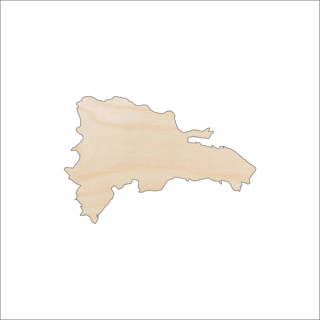 Dominican Republic Wood Craft Shape - Laser Cut Baltic Birch Unfinished DIY Art Supplies WLD93 - The Wood Shape Store
