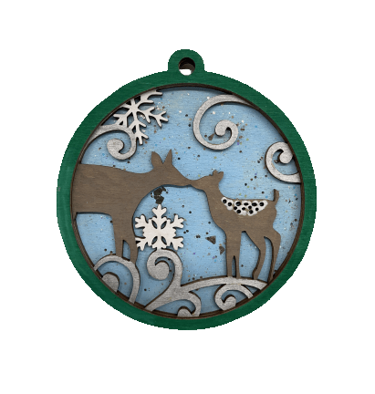 Deer 3D Laser Cut Ornament – Baltic Birch Wood Craft Supplies | DIY Wood Ornament Kit AN13 - The Wood Shape Store