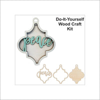 Peace 3D Laser Cut Ornament – Baltic Birch Wood Craft Supplies | DIY Wood Ornament Kit RE2 - The Wood Shape Store