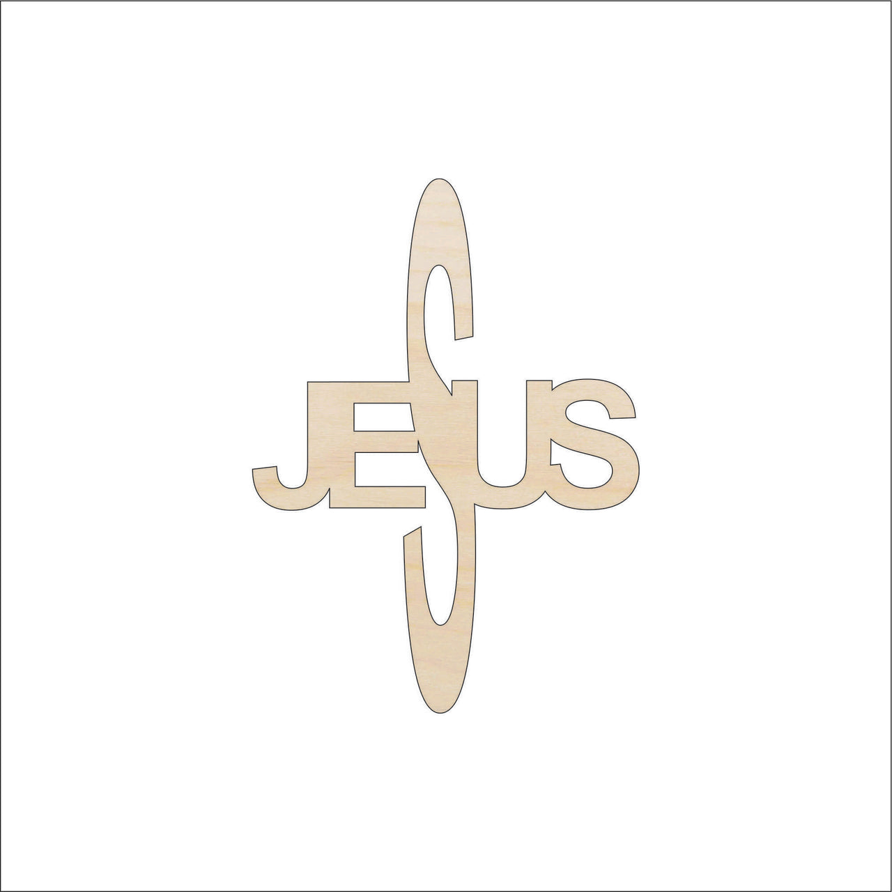 Jesus Cross Wood Craft Shape - Laser Cut Baltic Birch Unfinished DIY Wood Art Supplies REL31 - The Wood Shape Store