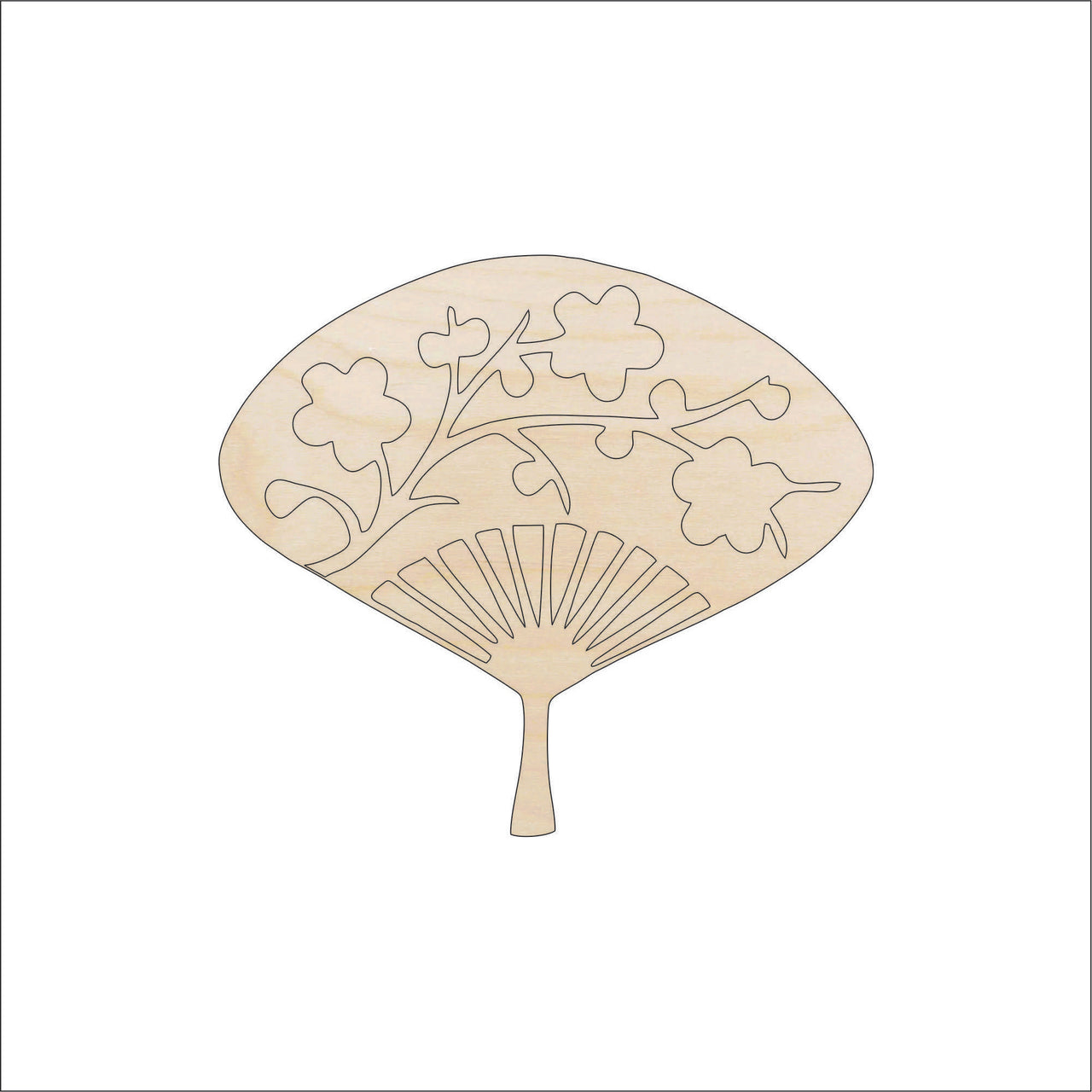 Fan Wood Craft Shape - Laser Cut Baltic Birch Unfinished DIY Wood Art Supplies WLD19 - The Wood Shape Store