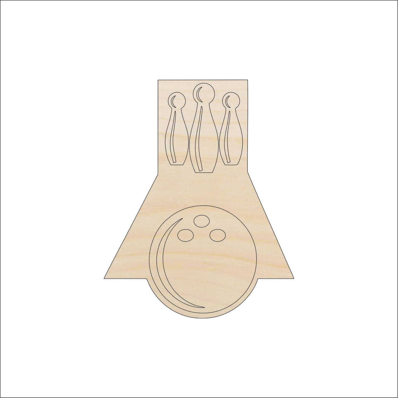 Bowling Wood Craft Shape - Laser Cut Baltic Birch Unfinished DIY Wood Art Supplies SPT247 - The Wood Shape Store