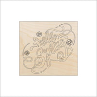 Hello Spring Wood Craft Shape - Laser Cut Baltic Birch Unfinished DIY Wood Art Supplies SGN77 - The Wood Shape Store