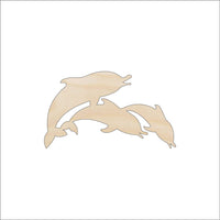 Dolphins Wood Craft Shape - Laser Cut Baltic Birch Unfinished DIY Wood Art Supplies SEA18 - The Wood Shape Store