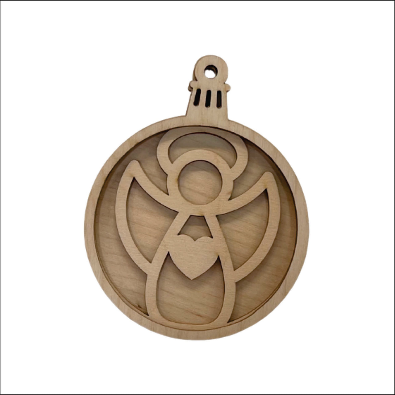 Angel 3D Laser Cut Ornament – Baltic Birch Wood Craft Supplies | DIY Wood Ornament Kit RE8 - The Wood Shape Store