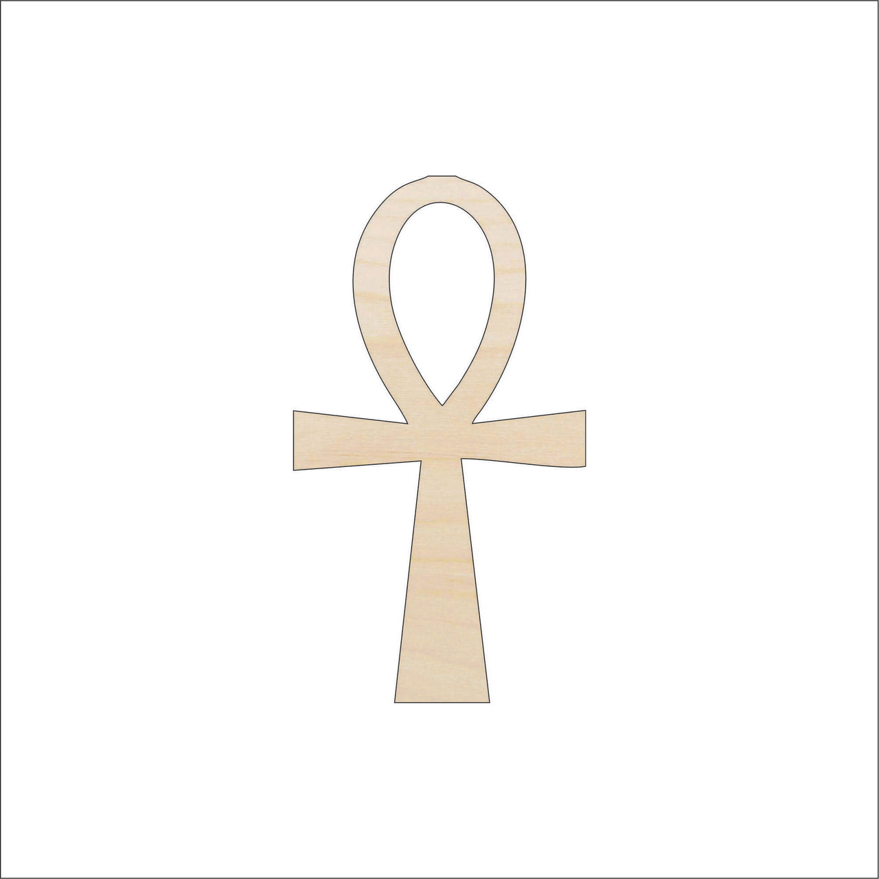 Ankh Wood Craft Shape - Laser Cut Baltic Birch Unfinished DIY Wood Art Supplies WLD56 - The Wood Shape Store