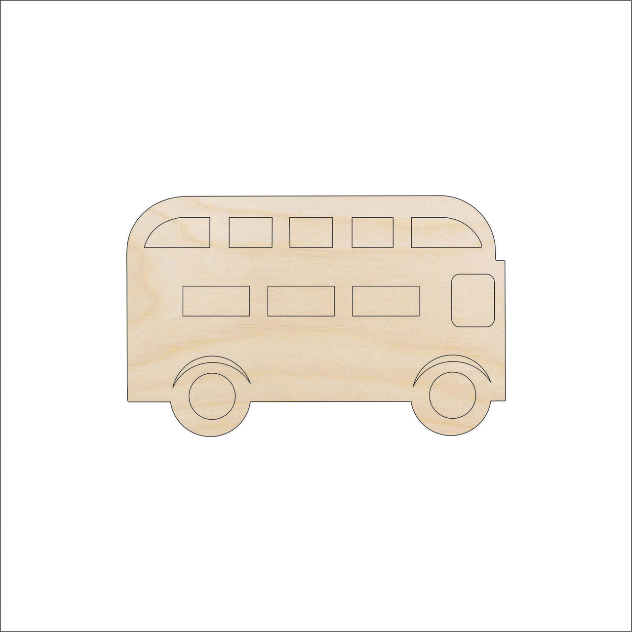 Bus Wood Craft Shape - Laser Cut Baltic Birch Unfinished DIY Wood Art Supplies CAR67 - The Wood Shape Store