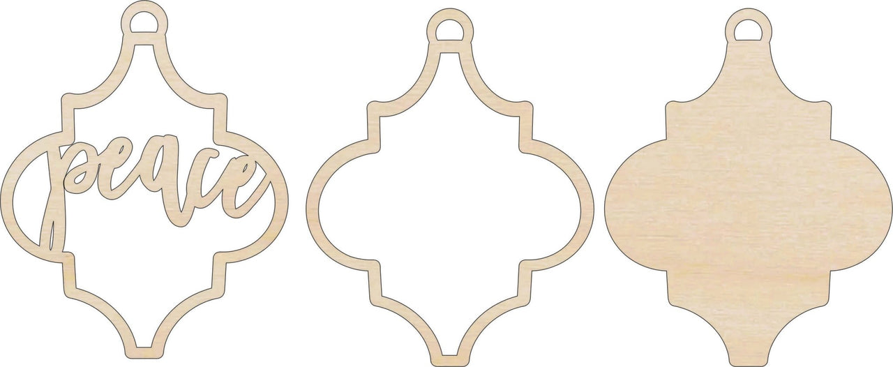 Peace 3D Laser Cut Ornament – Baltic Birch Wood Craft Supplies | DIY Wood Ornament Kit RE2 - The Wood Shape Store