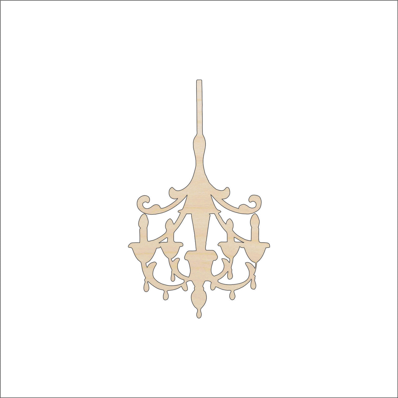 Chandelier Wood Craft Shape - Laser Cut Baltic Birch Unfinished DIY Wood Art Supplies DCR23 - The Wood Shape Store