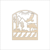 Desert Scene Wood Craft Shape – Laser Cut Baltic Birch Unfinished DIY Wood Art Supplies ANML102 - The Wood Shape Store