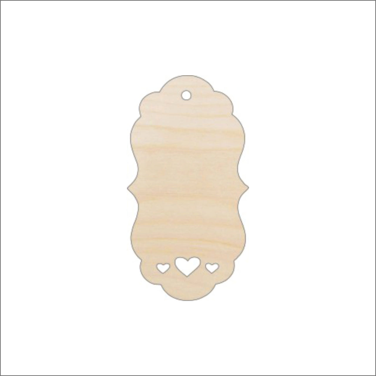 Gift Tag Wood Craft Shape - Laser Cut Baltic Birch Unfinished DIY Wood Art Supplies TAG2 - The Wood Shape Store