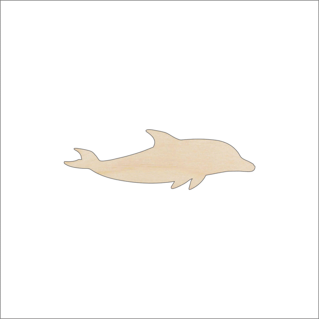 Dolphin Wood Craft Shape - Laser Cut Baltic Birch Unfinished DIY Wood Art Supplies SEA42 - The Wood Shape Store
